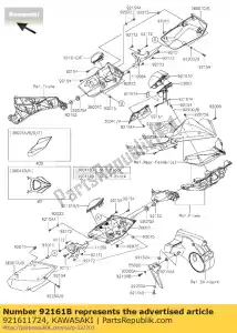 kawasaki 921611724 amortecedor, almofada lateral do assento, lh zx1000 - Lado inferior