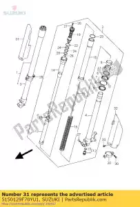 suzuki 5150129F70YU1 beschermer, voorkant - Onderkant