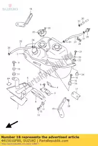 suzuki 4415010F00 bracket,tank,r. - Bottom side