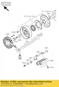 kawasaki 110530210 bracket,regulator zr1000-a1 - Bottom side