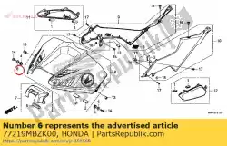 kraag, achterlichtmontage van Honda, met onderdeel nummer 77219MBZK00, bestel je hier online: