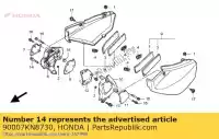 90007KN8730, Honda, parafuso, soquete, 6x40 honda cb nx vt xbr xr 500 600 650 1100 1300 1985 1986 1987 1988 1989 1990 1991 1992 1993 1994 1995 1996 1997 1998 1999, Novo