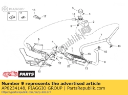 Aprilia AP8234148, Waterkoeler bovenste steun, OEM: Aprilia AP8234148