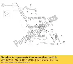 radiator steunbeugel van Piaggio Group, met onderdeel nummer 2B004239, bestel je hier online: