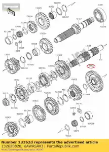 kawasaki 132620828 gear,output low,39t er650ecf - Bottom side