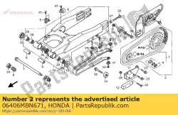 Aqui você pode pedir o kit de corrente, unidade em Honda , com o número da peça 06406MBN671: