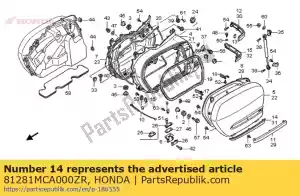 honda 81281MCA000ZR molduras, r. alforja lateral inferior * nha27m * (nha27m billet silver metallic) - Lado inferior