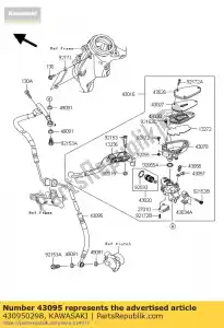 Kawasaki 430950298 hose-brake,clutch - Bottom side