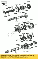 131291239, Kawasaki, versnelling, vermogen laag, 37t z1000-k1 kawasaki gpz 1100 1985, Nieuw