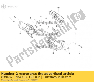 aprilia 898687 right instrument panel support - Bottom side