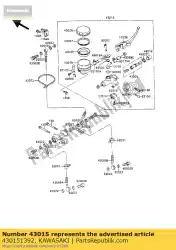 cilinder-meester, van Kawasaki, met onderdeel nummer 430151392, bestel je hier online: