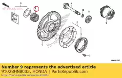 Here you can order the bearing, needle, 32x37x26 from Honda, with part number 91028HN8003: