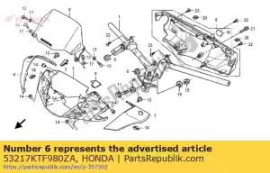 honda 53217KTF980ZA cap, l. tampa da alça * nh1 * (nh1 preto) - Lado inferior