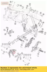 ktm 6030300600033S motorsteun r / s zwart - Onderkant