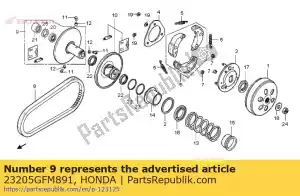 Honda 23205GFM891 jeu de faces, entraîné - La partie au fond