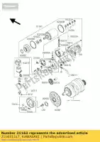 211631317, Kawasaki, Motor de arranque kawasaki el gpx ninja zz r 250 252 1988 1989 1990 1991 1992 1993 1994 1996 1997 1999 2001 2003 2008 2009 2010 2011, Novo