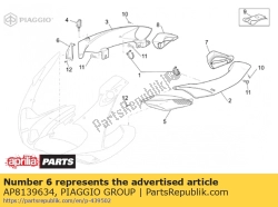 Aprilia AP8139634, Voorkant grille, OEM: Aprilia AP8139634