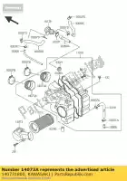 140731800, Kawasaki, condotto, filtro dell'aria er500-c1 kawasaki er 500 1997 1998 1999 2000 2001 2003 2004 2005, Nuovo