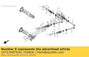 Honda 14721MEF000 válvula, ej. - Lado inferior