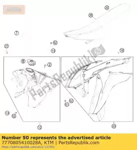 ktm 7770805410028A kit de spoiler sx 2015 - Lado inferior