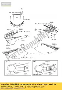 Kawasaki 560690015 motif, couvercle latéral, lh - La partie au fond