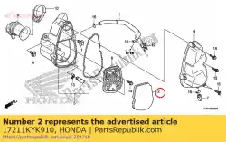 Qui puoi ordinare elemento, filtro dell'aria da Honda , con numero parte 17211KYK910: