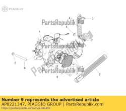 Aprilia AP8221347, Bus van de draaipen van de motor, OEM: Aprilia AP8221347