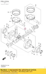 Ici, vous pouvez commander le vilebrequin assy auprès de Suzuki , avec le numéro de pièce 1220049H20: