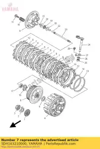 yamaha 5DH163210000 placa, fricção - Lado inferior