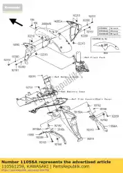 Qui puoi ordinare staffa, valvola, destra zr750nbf da Kawasaki , con numero parte 110561259: