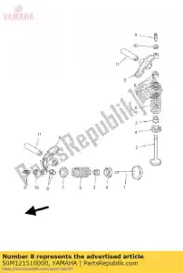 yamaha 50M121510000 bras, culbuteur de soupape - La partie au fond