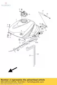 suzuki 6811041G10CVA conjunto de fita, combustível t - Lado inferior