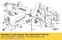 Qui puoi ordinare gomma, montaggio pompa carburante da Honda , con numero parte 16711MZ7000: