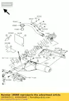 180880512, Kawasaki, tubo di scarico klx250s9f kawasaki klx 250 2009 2010, Nuovo