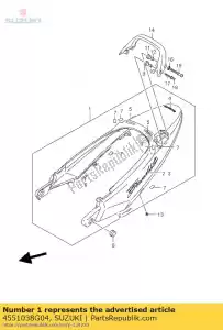 suzuki 4551038G04 cubierta, cola del asiento - Lado inferior