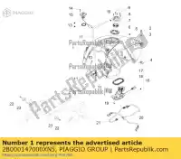 2B000147000XN5, Piaggio Group, zbiornik paliwa. czarny moto-guzzi eldorado eldorado 1400 abs (apac) eldorado 1400 abs (usa) zgulce00 zgulcub1 zgulvb00 1400 2015 2016 2017 2018 2019 2020 2021, Nowy