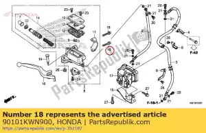 honda 90101KWN900 bout, flensbus, 6x22 - Onderkant