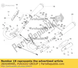 rh geluiddemper van Piaggio Group, met onderdeel nummer 2B0048485, bestel je hier online: