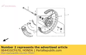 Honda 06441GCF670 conjunto de radios b, fr. - Lado inferior