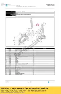 Piaggio Group 650761 amortecedor traseiro completo - Lado inferior