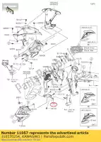 110570254, Kawasaki, 01 soporte, cubierta, izda kawasaki  900 2017 2018 2019, Nuevo