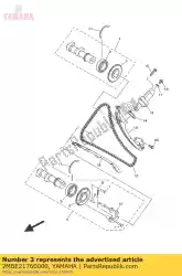 Aqui você pode pedir o roda dentada, corrente de came em Yamaha , com o número da peça 2MBE21760000: