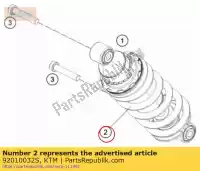 92010032S, KTM, ressort l = 200mm d = 11,5 blanc ktm  duke 690 2012 2013 2014 2015 2016 2018, Nouveau