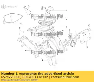 Piaggio Group 6574720090 passenger handle - Bottom side