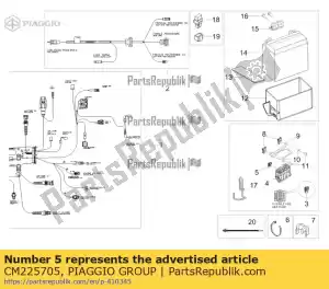 Piaggio Group CM225705 fusible 5a - La partie au fond