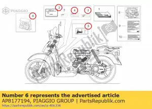 Piaggio Group AP8177194 sticker voor emissiebeperking - Onderkant