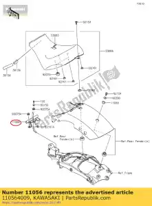 Kawasaki 110564009 soporte, asiento - Lado inferior