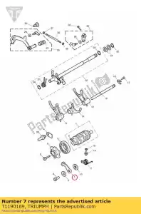 triumph T1190169 conjunto del brazo de retención - Lado inferior