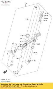 suzuki 5117512J40 espaçador - Lado inferior