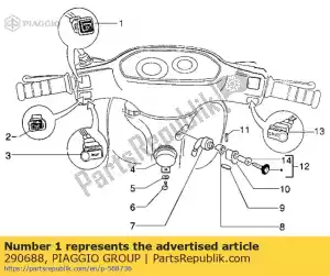 Piaggio Group 290688 interruptor de luces - Lado inferior